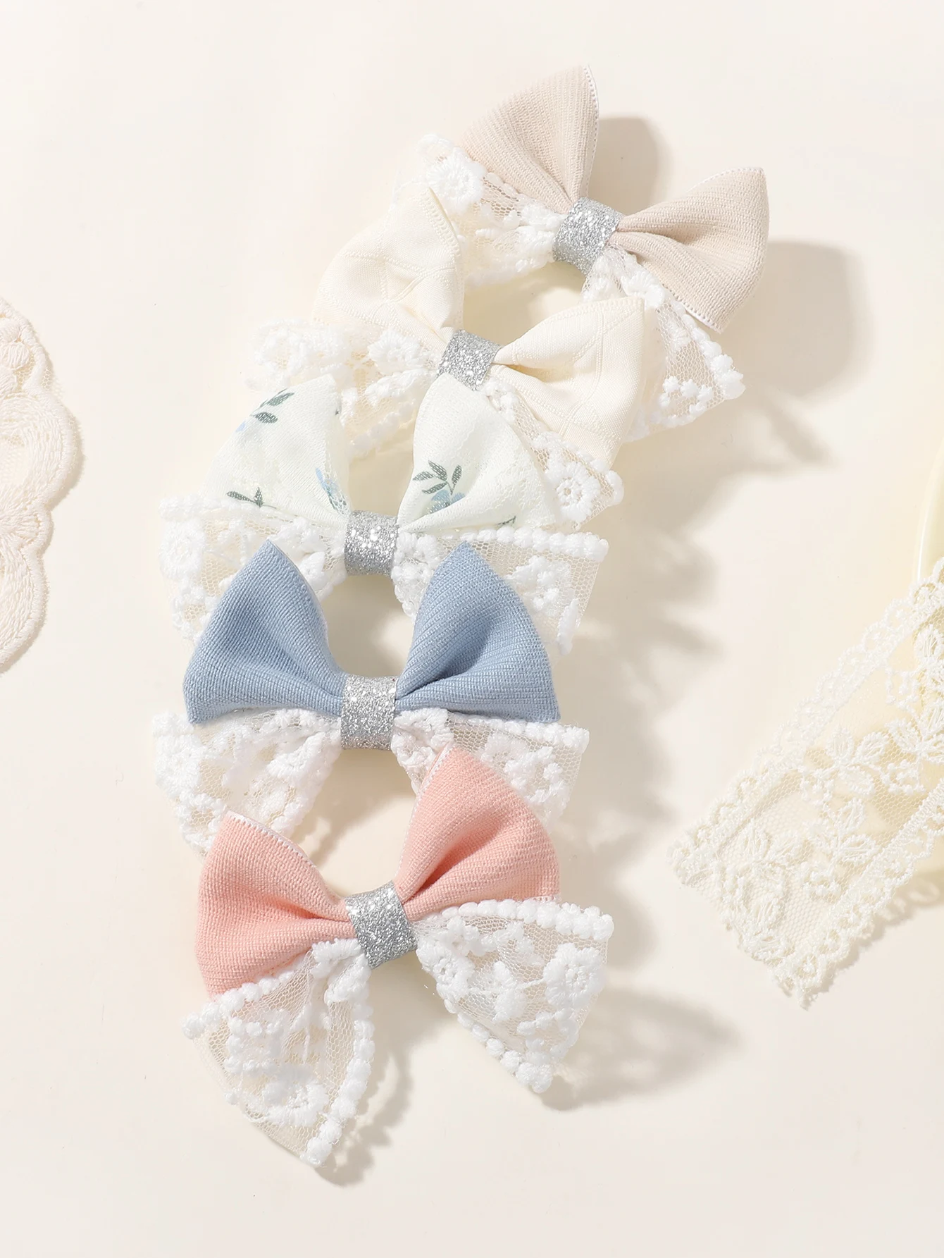 5 Teile/los Süße Spitze Bowknot Haar Clip für Kinder Denim Blau Boutique Haarnadel Hairgripes Mädchen Kleid Party Haar Zubehör