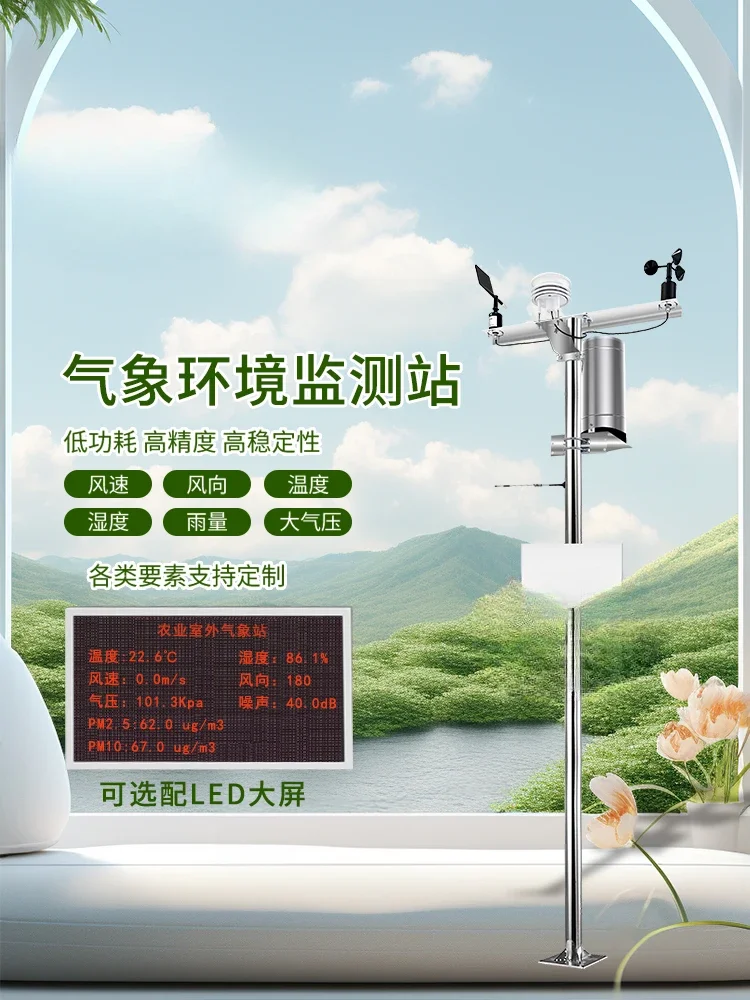 Small weather station automatic snow monitoring equipment intelligent agricultural field greenhouse moisture