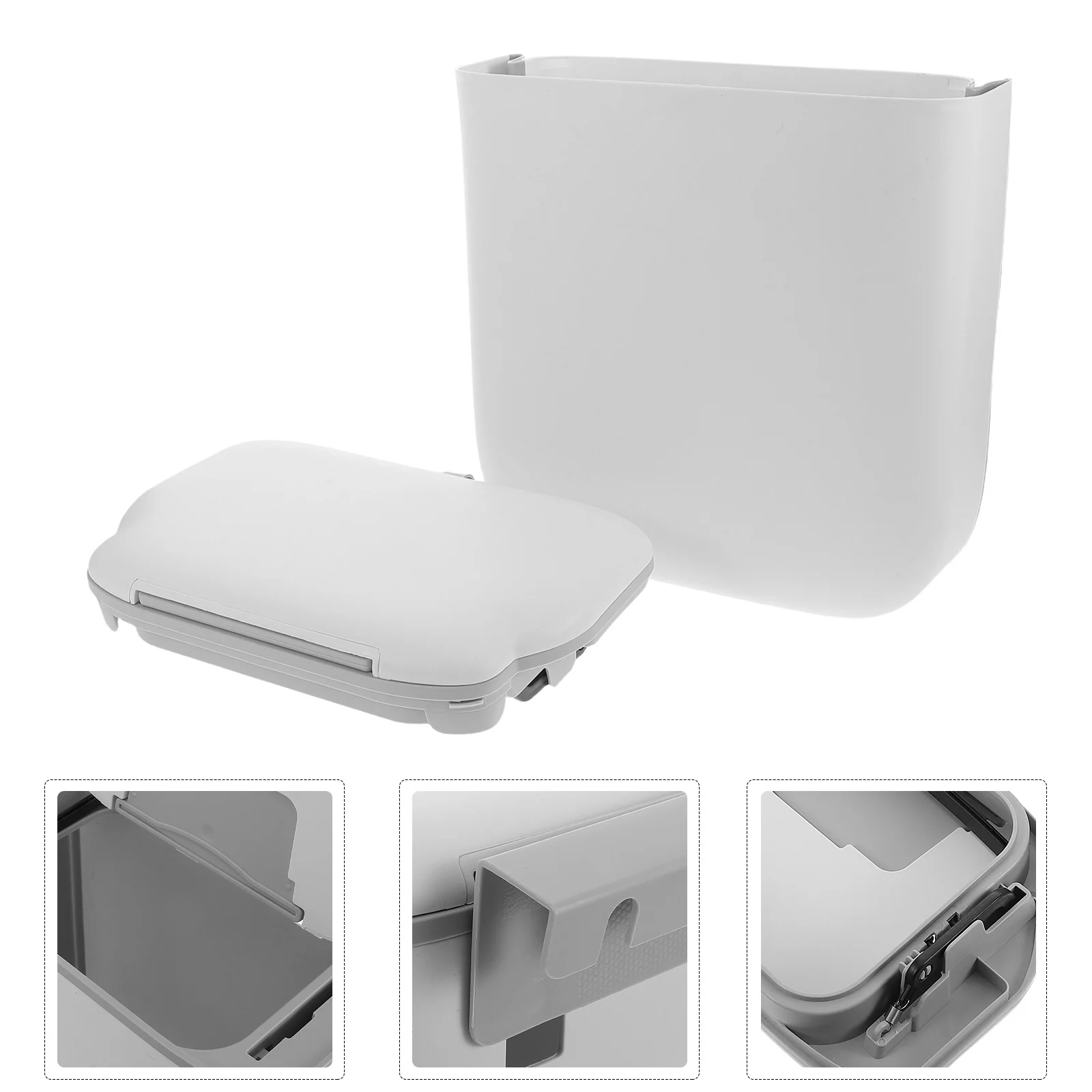 

Foldable Hanging Trash Can Lid Space-Saving Under Sink Cabinet Kitchen Bathroom Rv Bedroom Plastic Wastebasket