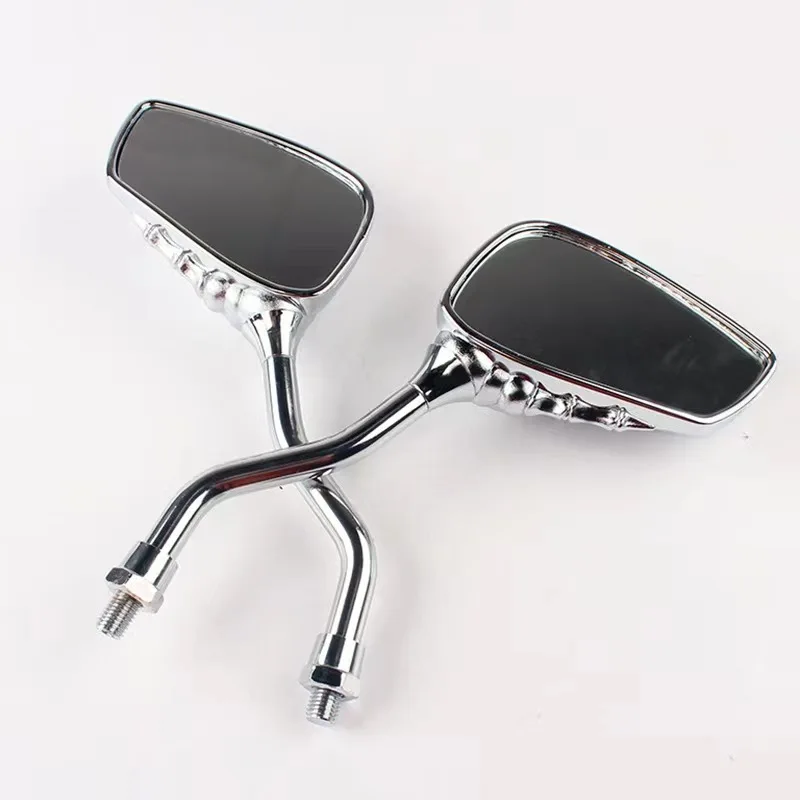 for Motorbike E-Bikes ATV with 10 Universal Motorcycle Scooter Chrome High Definition Skeleton Hands Claw Side Rear View Mirrors image 3