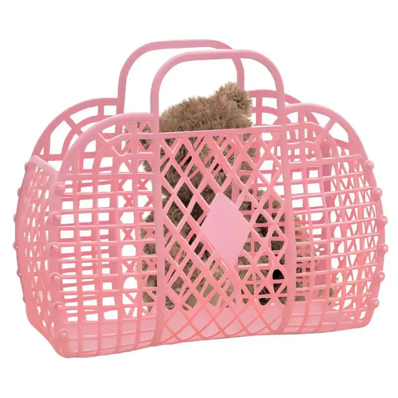 Jelly Bags Portable Retro Jelly Basket For Easter Waterproof Travel Bag Jelly Basket For Beach Pool Work Easter Tote Bag