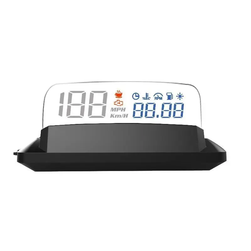 Car hud head-up display multi-function black technology car general obd car speed fuel consumption time display