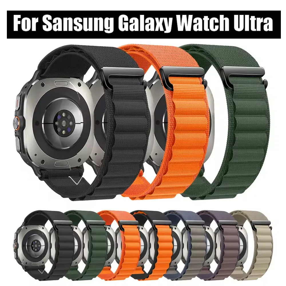 Pulseira de nylon alpina para samsung galaxy watch 8 44/40mm clássico 46mm pulseira respirável para galaxy watch ultra 2025 47mm acessórios