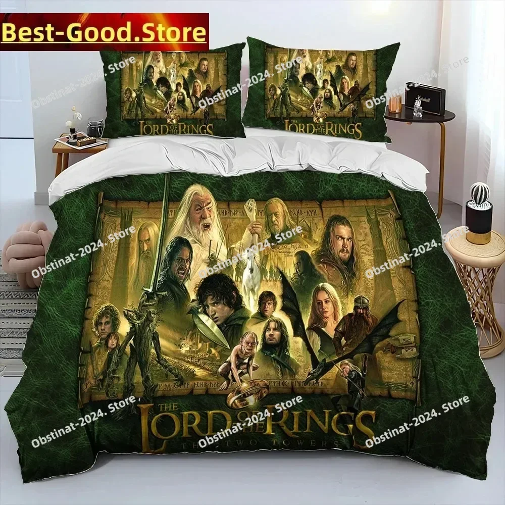 

L-Lord Of The Rings H-Hobbit Bedding Set Printed Bed Set With Pillowcase Bed Duvet Cover Single Double Queen Super King Size