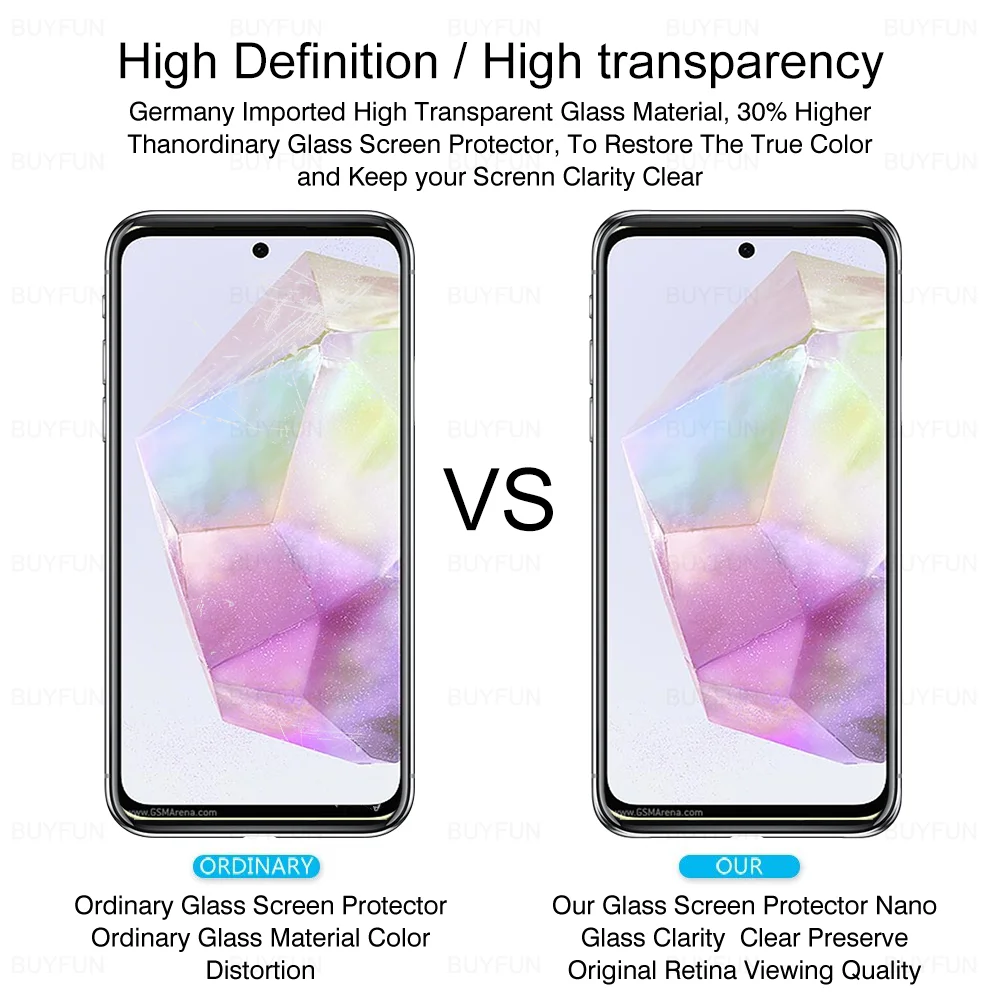 Vidrio templado para Samsung Galaxy A35 5G, película protectora de pantalla para Samsung Galaxy A 35 Galaxy a35 5g, cubierta completa de vidrio de 6,6 pulgadas