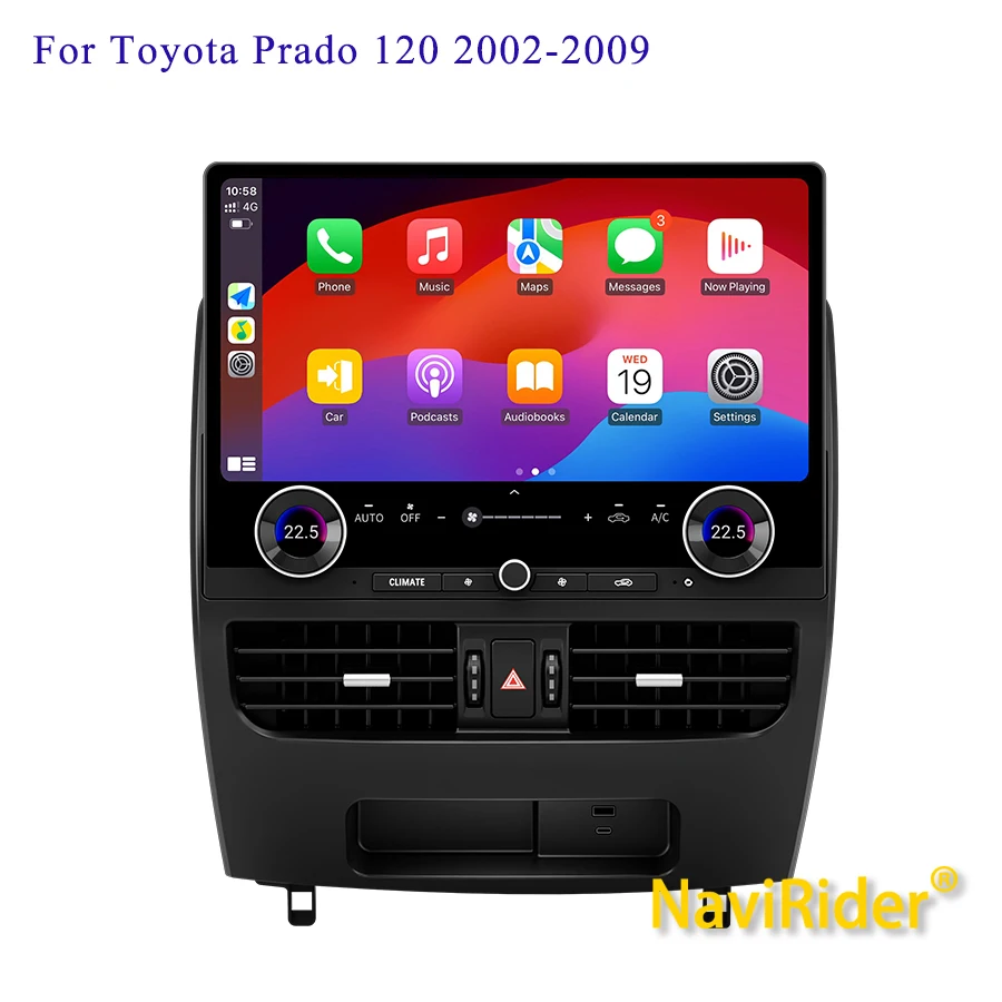 

16,8-дюймовый сенсорный экран Qled для Toyota Prado 120 2002-2009 для Lexus Gx470 Android 13, авторадио, мультимедийный видеоплеер Carplay