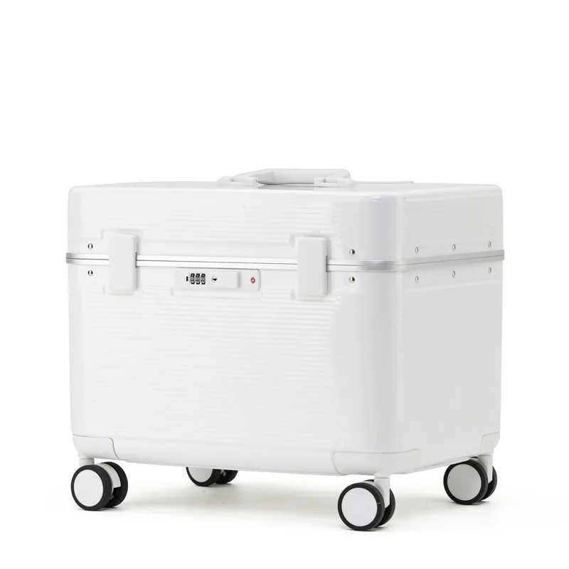 Aluminium Frame Koffer, Top-Opening Abs Draagbare Trolley Case, Universele Wielen, Douane Code Lock Boarding Case - afbeelding 1