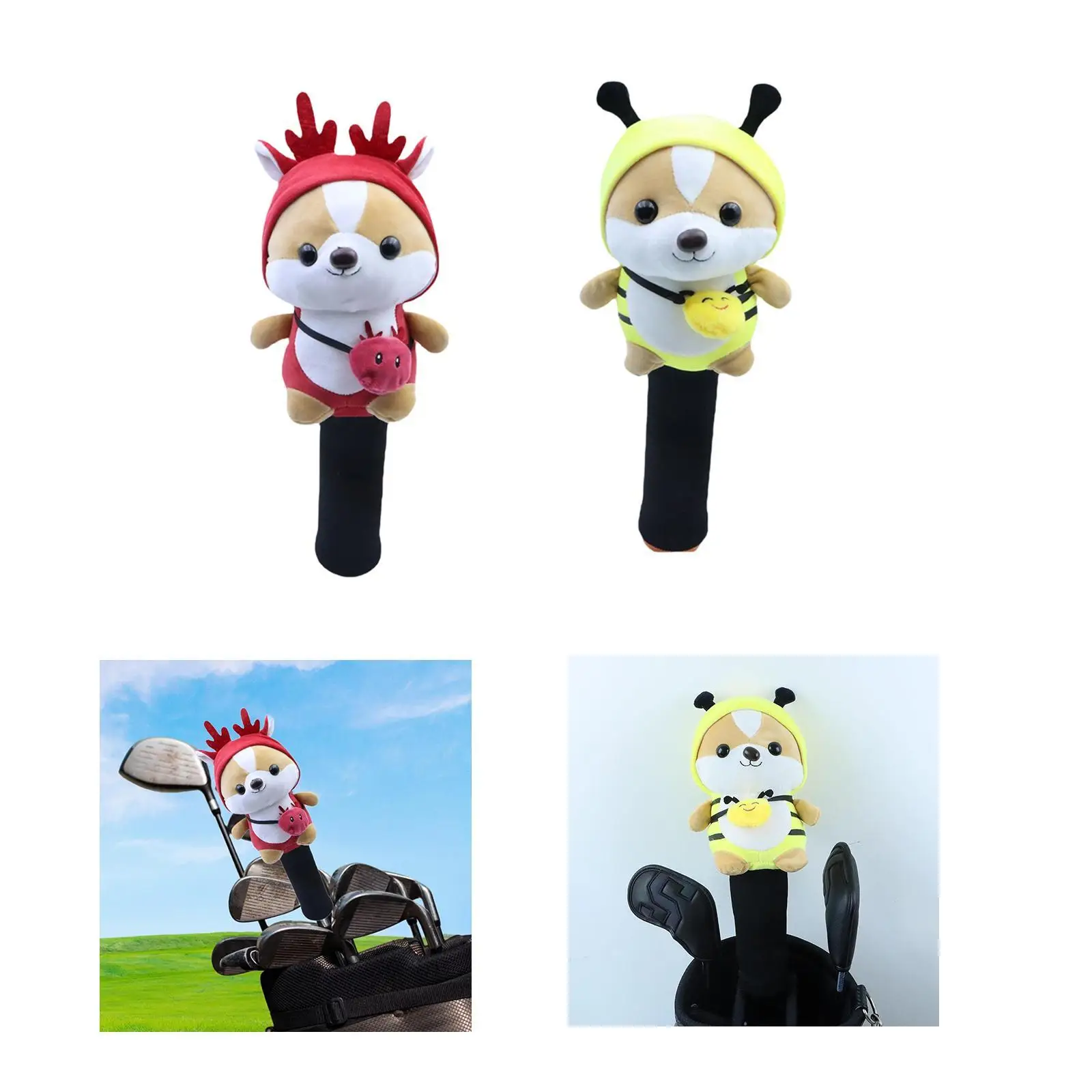 Деревянный головной убор Animal Doll Golf Fairway, головной убор для гольф-клуба, вязаный рукав для оборудования для гольфа из полиэстера