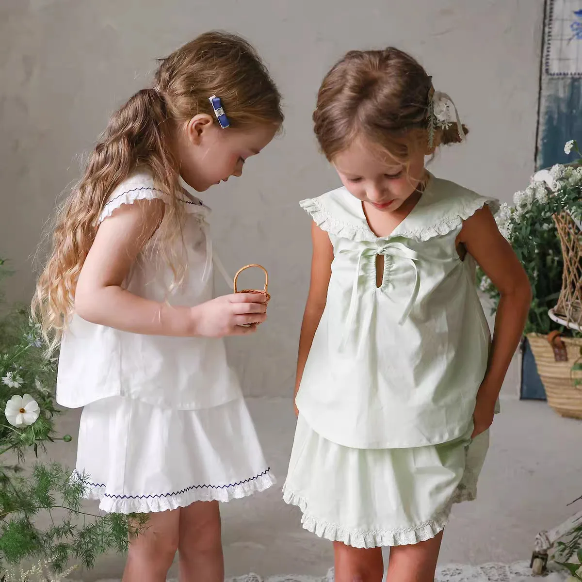 

2026 Summer New Girls Cute Lace Short Skirts Cotton Children Preppy Style Princess Dress Baby Girl Sweet Skirts Toddler Clothes