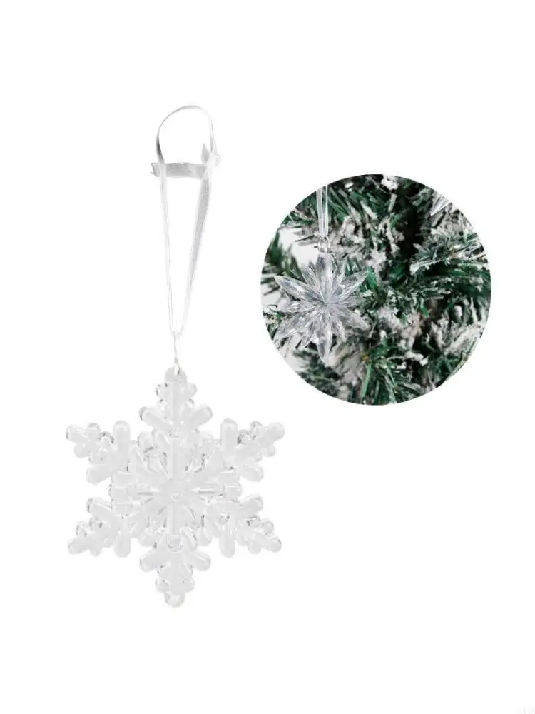 L43A Beautiful Acrylic Snowflake Drops for Home Christmas Decor for Indoor/Outdoor Use Christmas Ornament Effortless Hangings