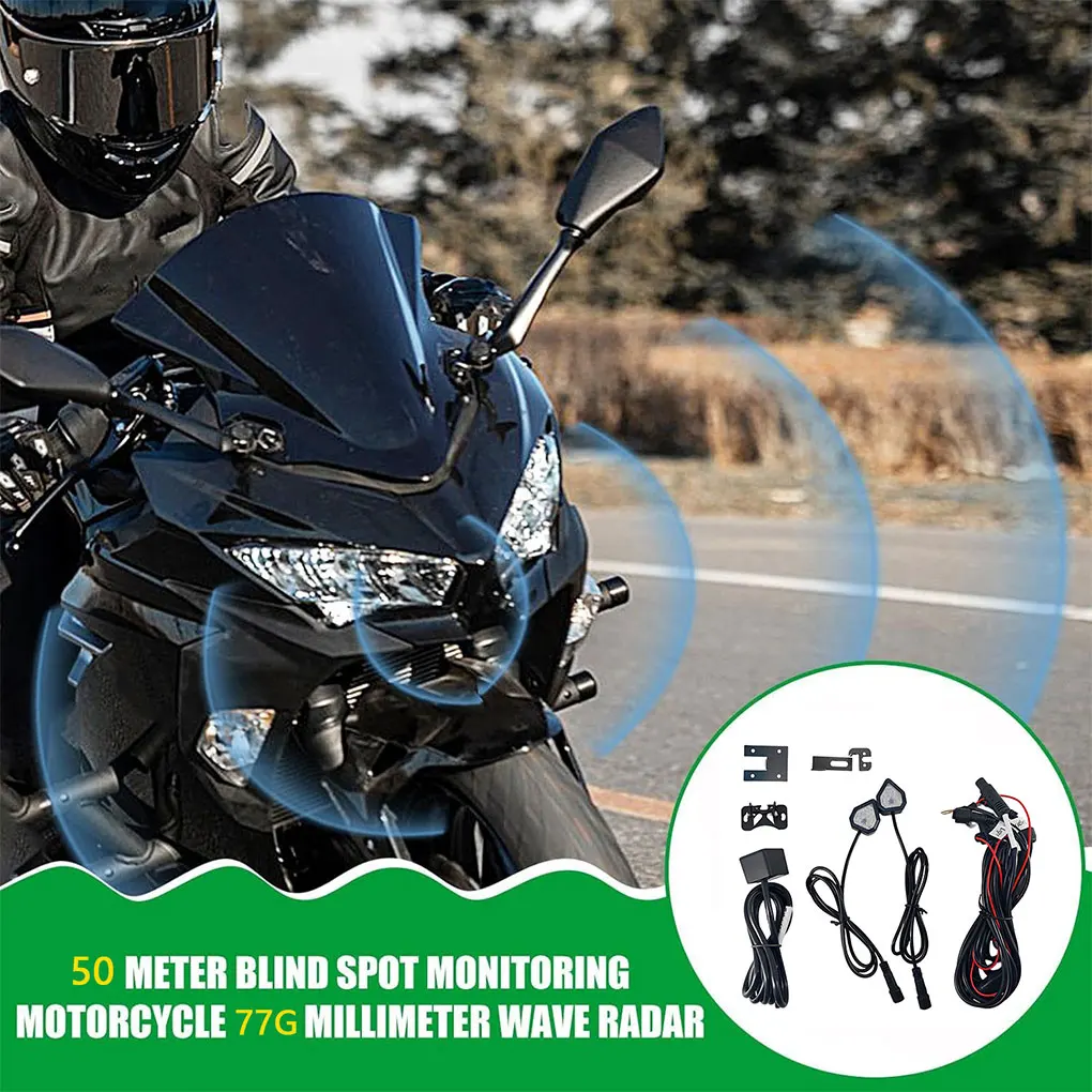 Motorcycle Blind Spot Radar Detection System 50m Range IP67 Waterproof Millimeter Wave Sensor Lane Change Assist System For Moto