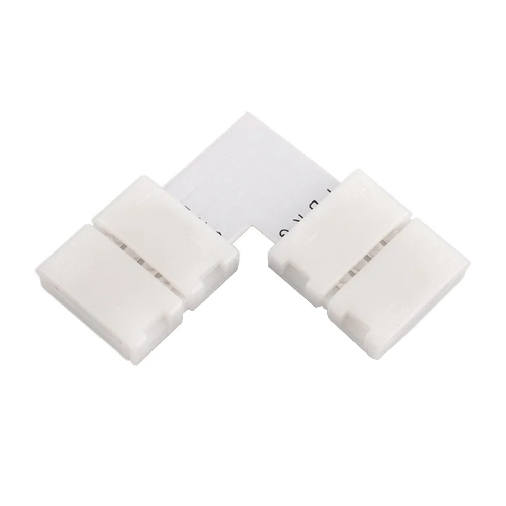 12 قطعة 5050 Rgb Led قطاع موصل كليب مشبك ل L-شكل الزاوية النجار 4 دبوس لون واحد شريط مرن Abs