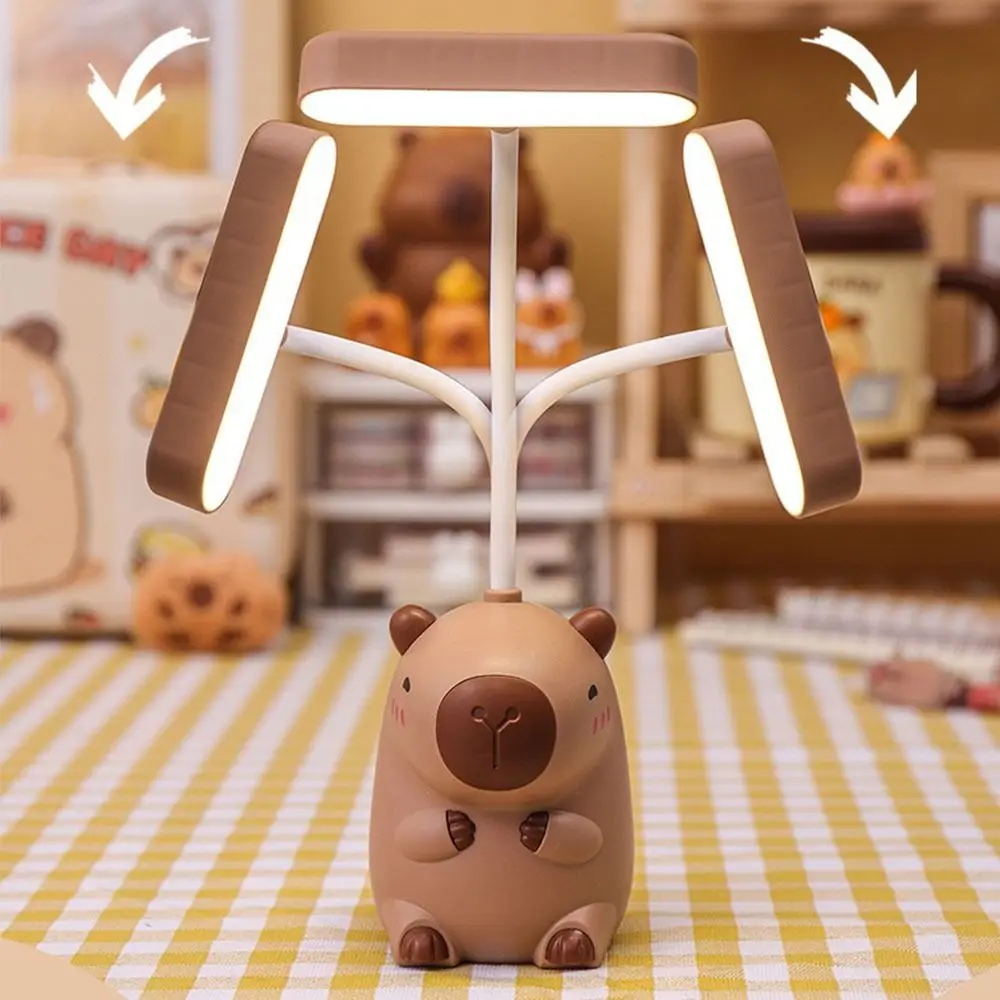 Long-Lasting Capybara Desk Lamp Adjustable Hose Eye Protection Capybara Pencil Sharpener Pencil Sharpener USB Charging