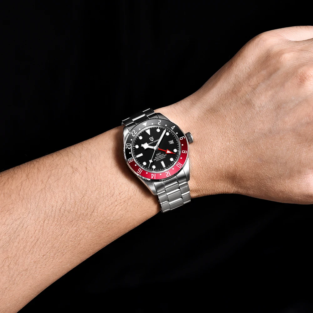 PAGANI DESIGN Watches 2025 New GMT Luxury Automatic Men Watch Luminous 200m Waterproof Stainless Steel Mechanical Watch For Men