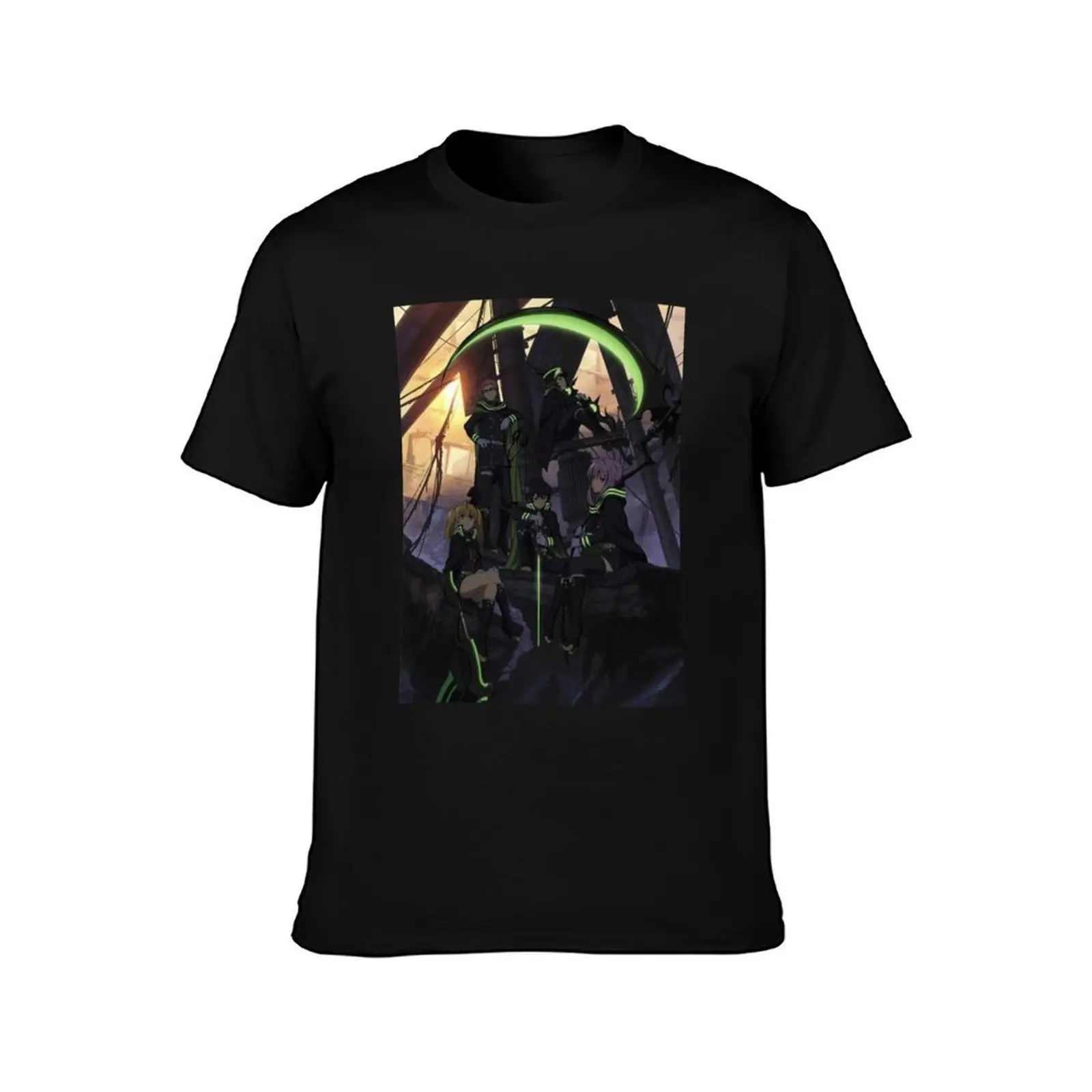 seraph of the end T-Shirt, Summer Casual Cotton Tee, Oversized Streetwear Tops, Vintage Graphic Print, Loose Fit Short Sleeve