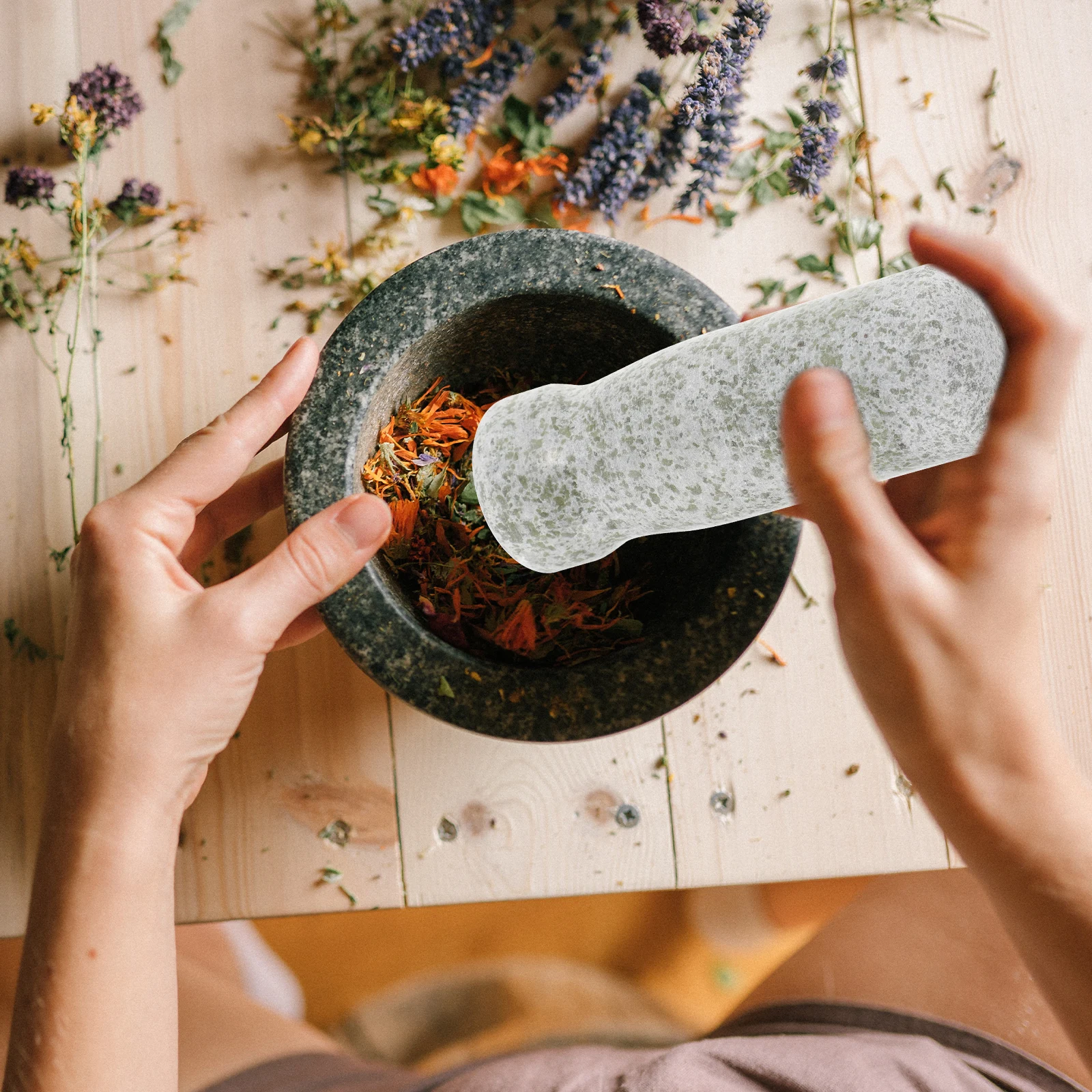 

Durable Stone Pestle Garlic Grinding Rod Multi-Use Kitchen Gadget Light Weight Fall Resistant Easy Clean Gift Stone Pestle