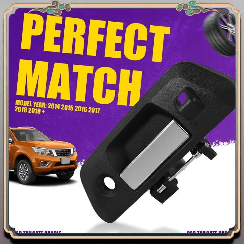 

Reliable-Car Rear Tailgate Handle Durable Rear Door Handle With Camera-Key Hole, For Nissan Navara NP300 2014 2015 2016 2017 201