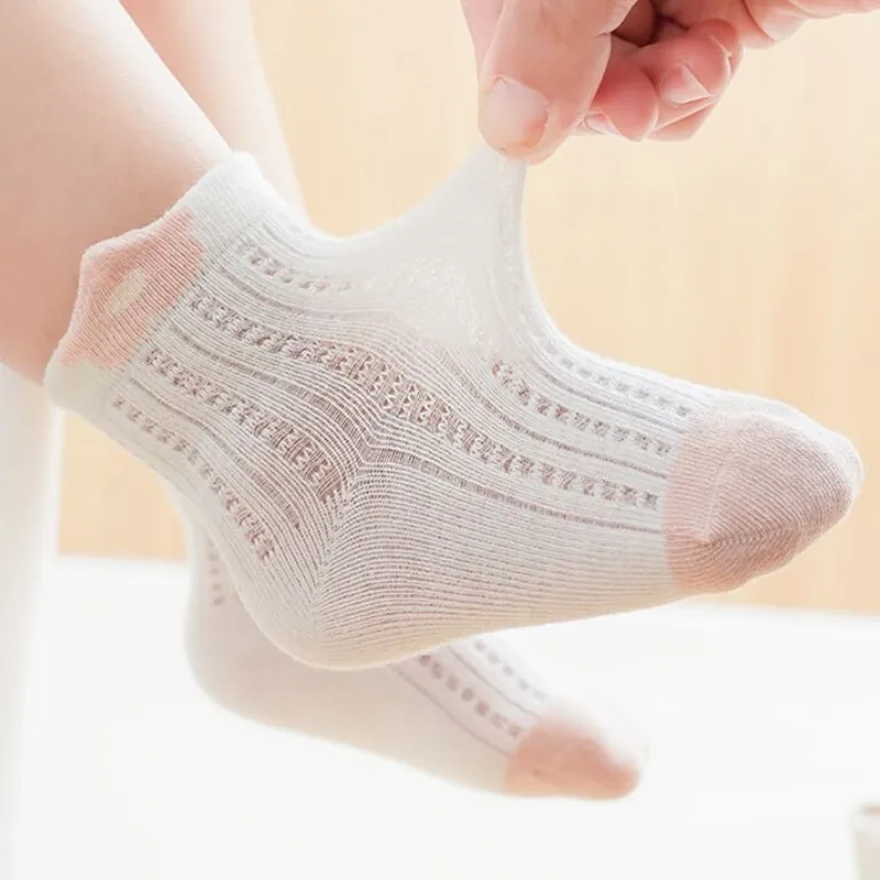 

3pairs/set Baby Socks For Girls Boys Summer Mesh Thin Infant Girls Boys Soft Toddler Children Short Sock 0-5Years Old