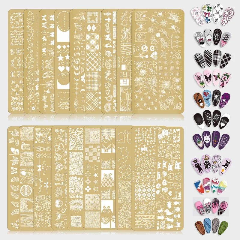 Template Stencils Bowknot Patterns Nail Stamping Plates Nail Art Stamper Kawaii Bow Image Plate Manicure Tools