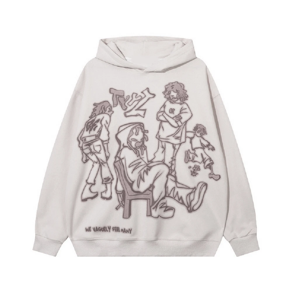 2023 Y2K Streetwear Pink Hoodie Sweatshirt Funny Cartoon Graphic Hoodie Autumn Harajuku Anime Hooded Pullover Hip Hop Hipster