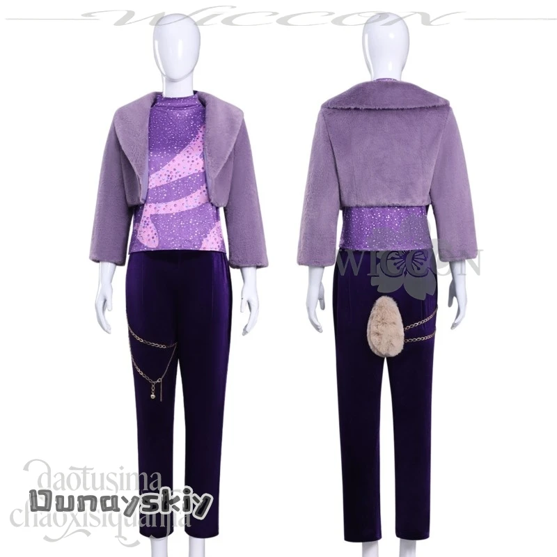 Am C S@Anime Movie Animal 2 Cosplay Kiraa Costume Fashion Purple Glamorous Sparkly Stage Idol Uniform Furry Coat Pants Christmas