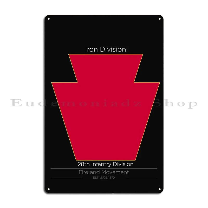 28th Infantry Division Metal Plaque Poster Wall Decor Decoration Designer Sign Kitchen Tin Sign Poster