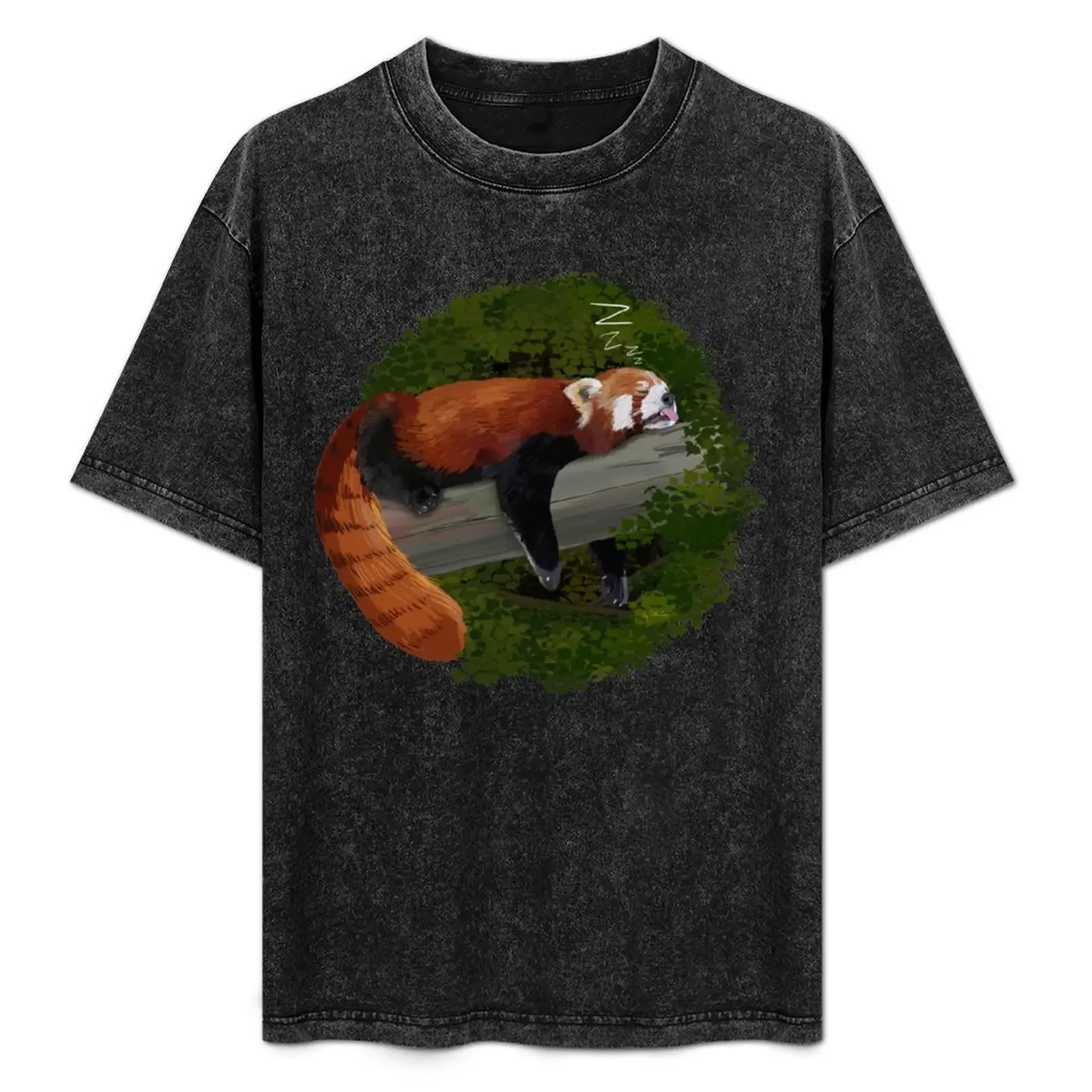 

Sleepy Red Panda T-Shirt Classic Print Short Sleeve Shirt
