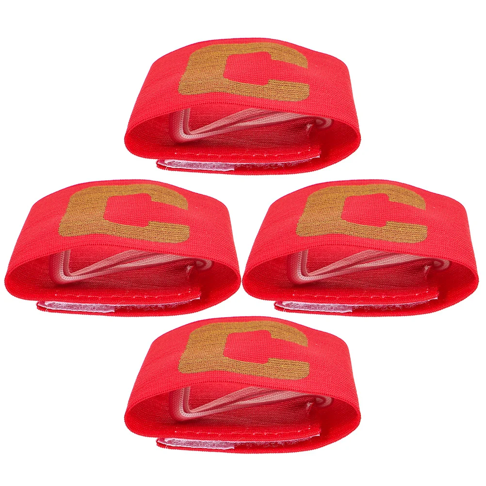 

4Pcs Captain Armband Adjustable Sticky Tape Polyester Sport Football Soccer Basketball Band Soccer Captain Armband Youth