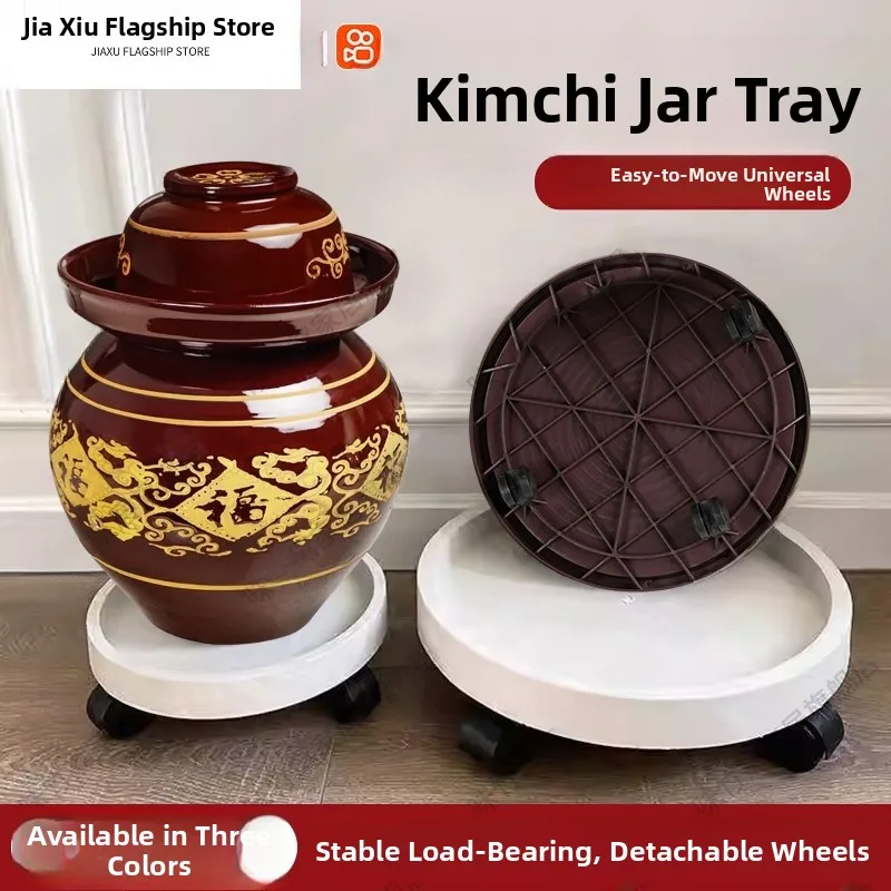 kitchen-fermentation-pot-mobile-base-stand-heavy-duty-ceramic-vegetable-fermentation-rack-tray-under-shelf-storage-cart-wheel