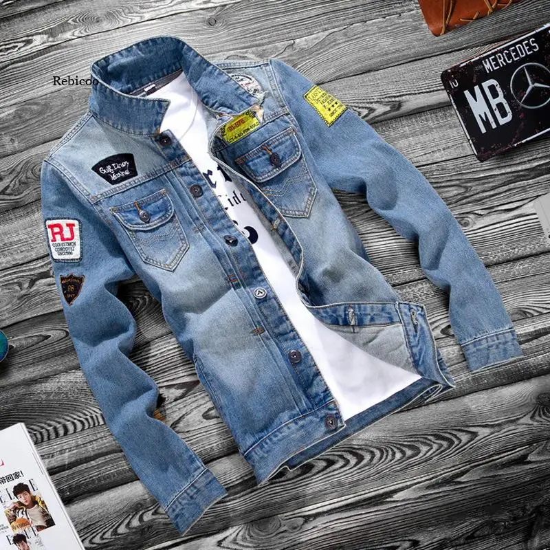 

Men's denim jackets and coats fashion casual slim denim jackets spring and autumn jackets men's classic denim jackets