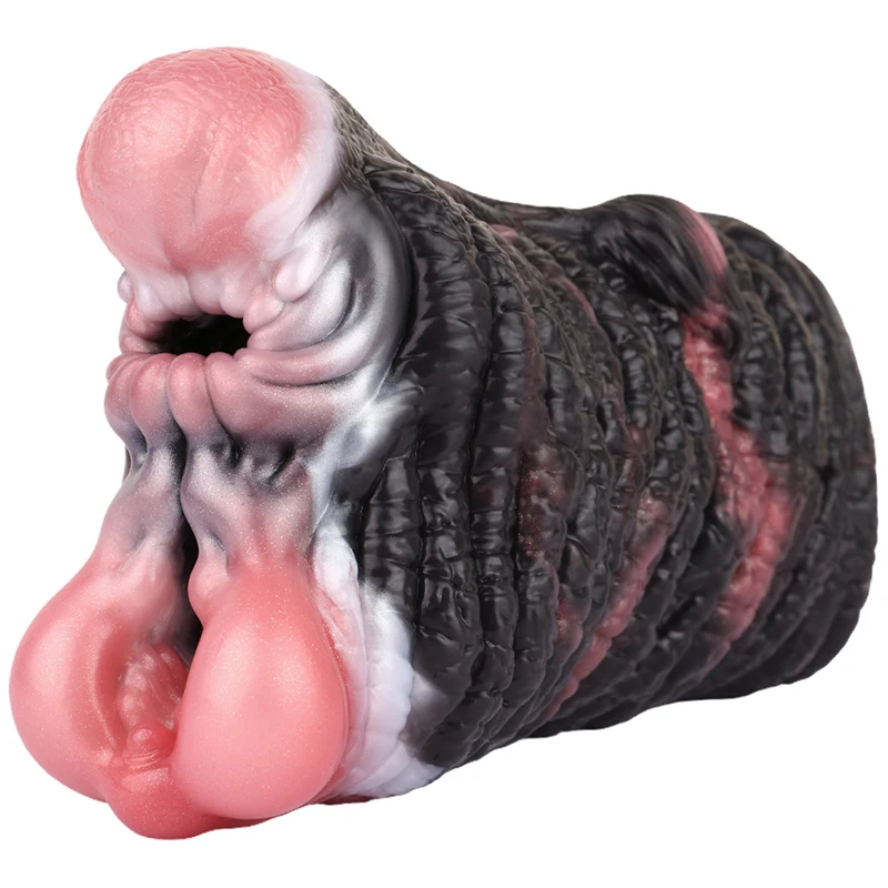 18*13.5cm 2in1 Alien Horse Vagina & Anus Holes Male Masturbator Pocket Pussy Animal Adult Sex Toy for Penis Penetration Massager