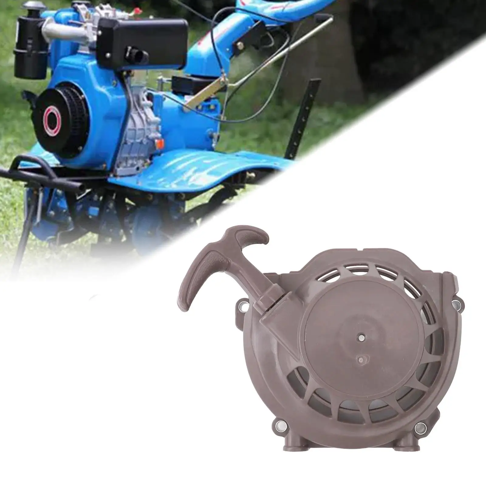 High Performance Recoil Starter Pull Plate for Tiller and Earth Drill Compatible with 1E48F 48F 63cc and 6300 Engine Models