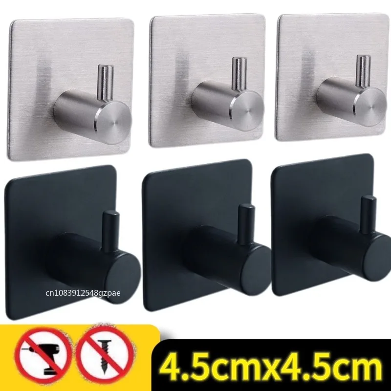 Gancho adhesivo de acero inoxidable, gancho de pared autoadhesivo impermeable, soporte de toalla resistente, ganchos organizadores para el hogar, cocina y baño