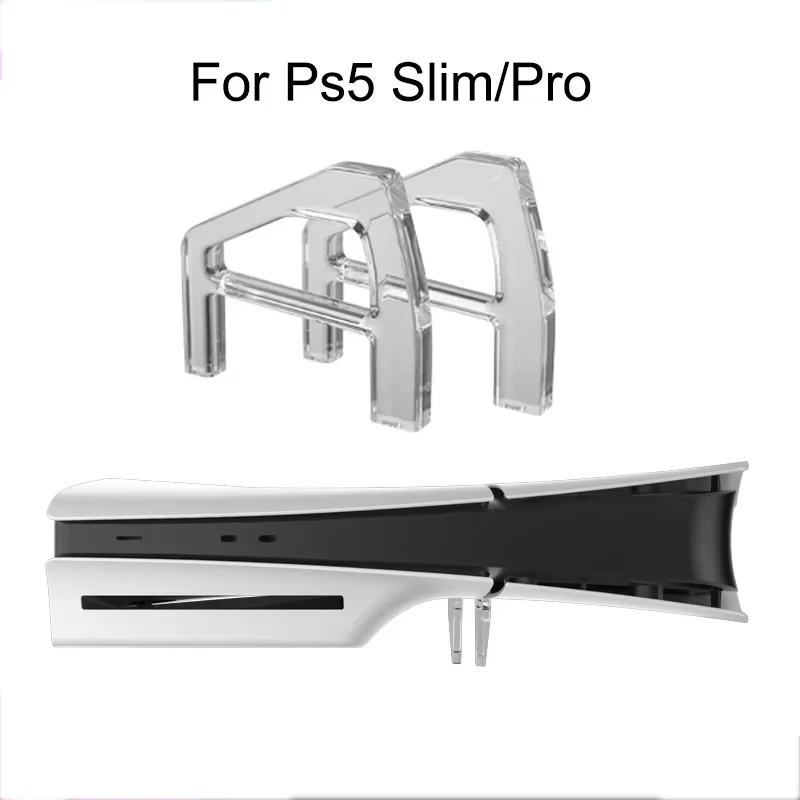 Support Horizontal pour PS5 Slim/Pro, 2 pièces, Support de Base triangulaire en acrylique Transparent, Support de rangement pour accessoires PS5 Slim