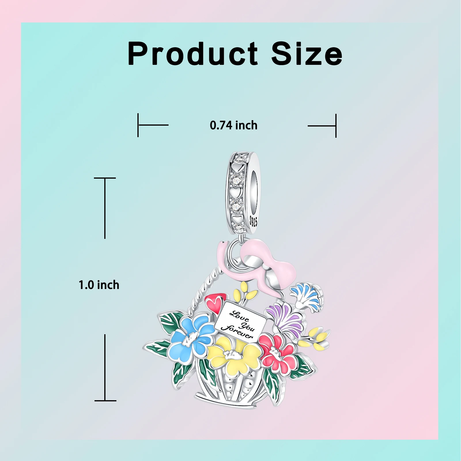 2025 Mother\'s Day Charms Bead Original 925 Sterling Silver Flower Bouquet Mom\'s Gift Graduate Pendants Fit Bracelet DIY Jewelry