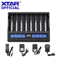 XTAR VC8 Plus 18650 Battery Charger 12V DC Input 3A Fast Charging Intelligent Charger Type-C LCD Display 21700 Battery Charger