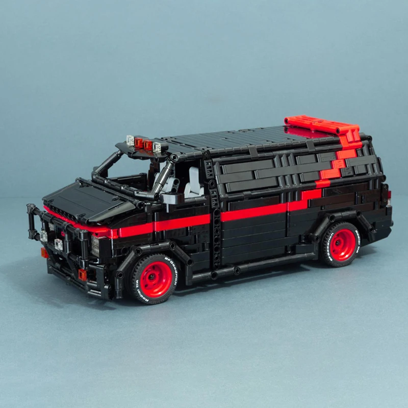 Technical Building Blocks Bricks MOC-5945 City Police Station New York Car 1983 GMC Vandura A-Team Brick 1710 Parts Toys Gifts