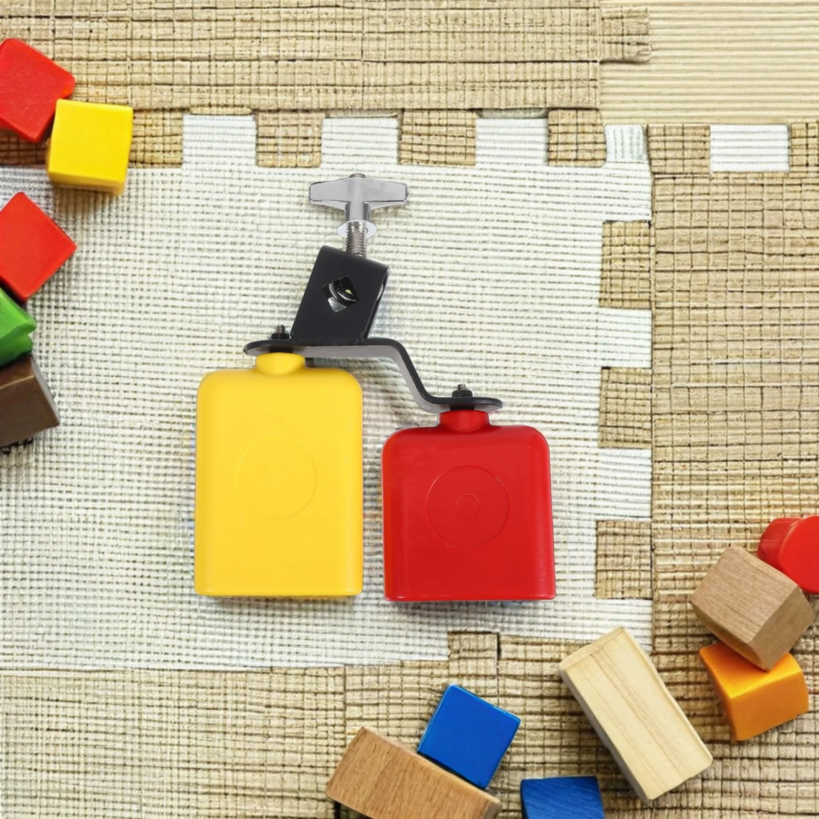 

Percussion Set Jam Block Dual Tone Cowbell Durable Vibrant Colors Versatile Design Ideal School Bands Music Education