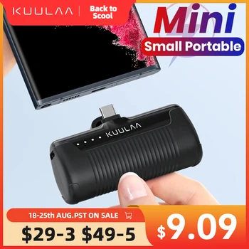 KUULAA Mini Power Bank 4500mAh - Portable Charger for iPhone 15/14/13/12 Pro Max & Samsung/Xiaomi - External Battery PowerBank