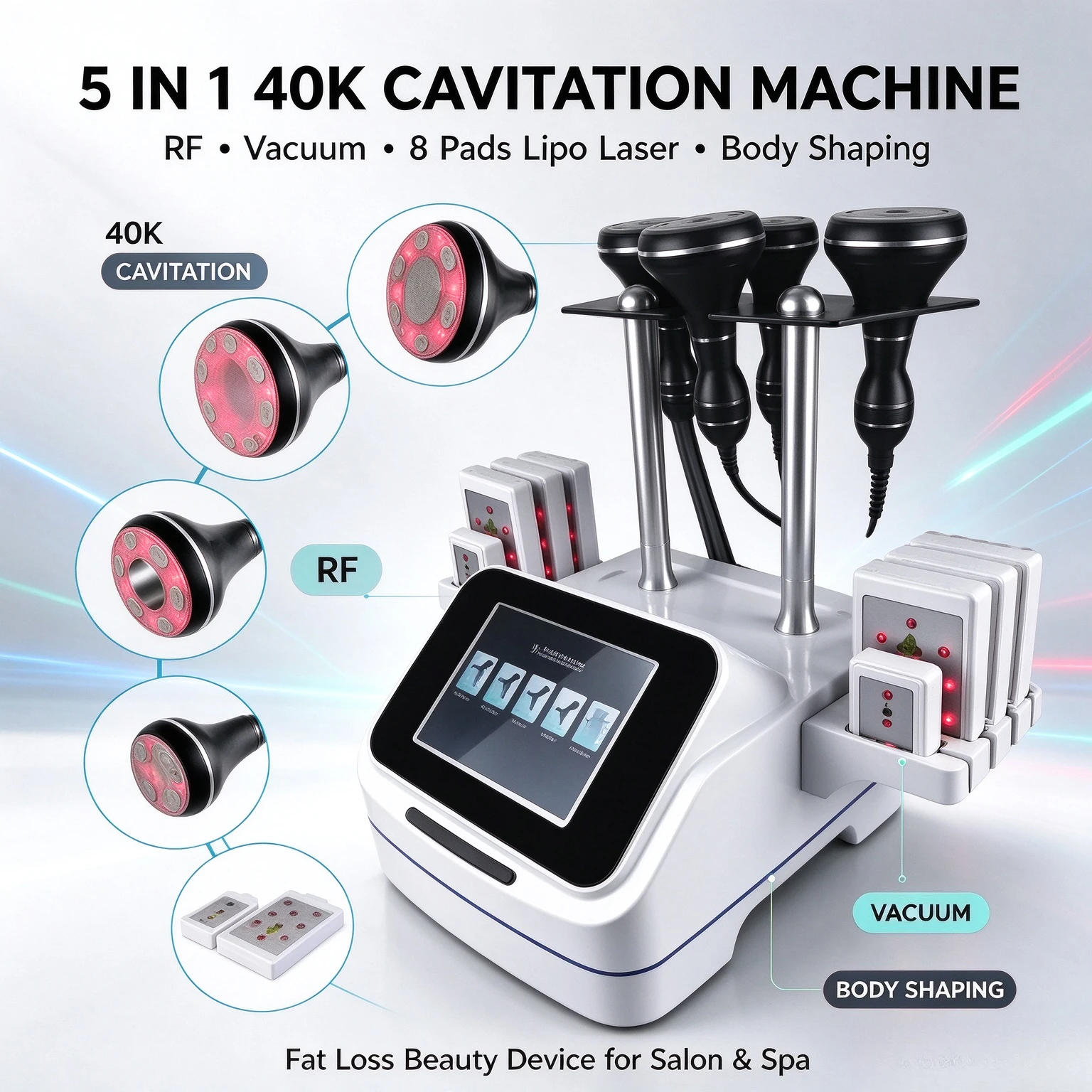 5 In 1 40K Ultrasonic Cavitati - огляд і ціна Lipo Laser Pads Slimming Machine