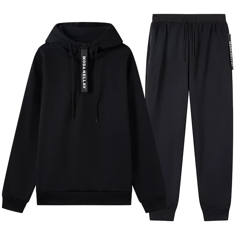 2026 Autumn Winter Hoodies Sets Hooded Sweatshirt Sweatpants Men Women Tracksuit Sets Casual Fashion Half-zip Hoodie Black Pants - view 2