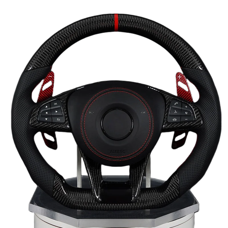 Car Carbon Fiber Steering Wheel Fit for  C300 C200 C180 W204 W211W213 W205 W447 E63 Glc S G Class