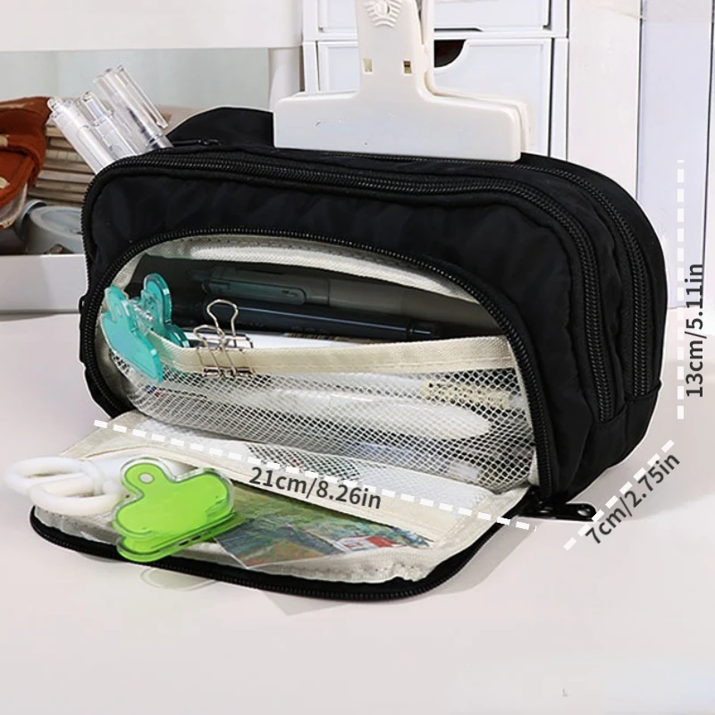 Multilayers Pencil  Big Bags Aesthetic School Cases Large Capacity Pen Case Stationery Holder Bag Students School Supplies