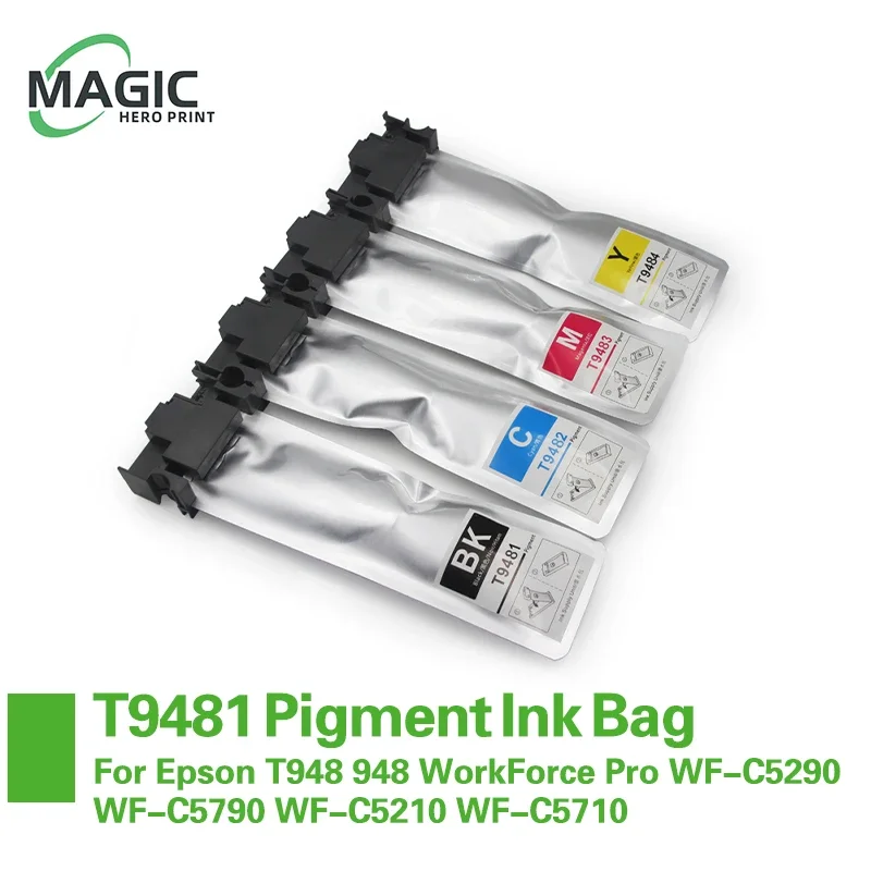 substituicao t948xl t9481 t9484 bolsa de tinta de pigmento com chip para epson t948 948 workforce pro wf c5290 wf c5790 wf c5210 wf c5710 01