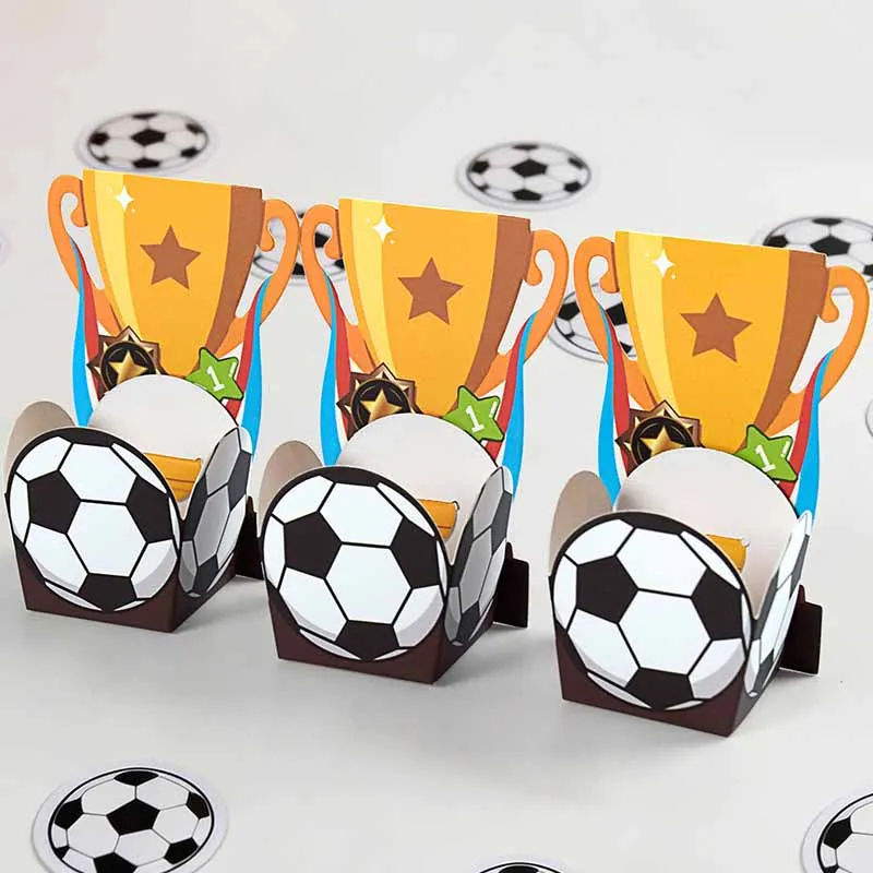 10/20Pcs Cartoon Football Trophy Gift Packaging Boxes