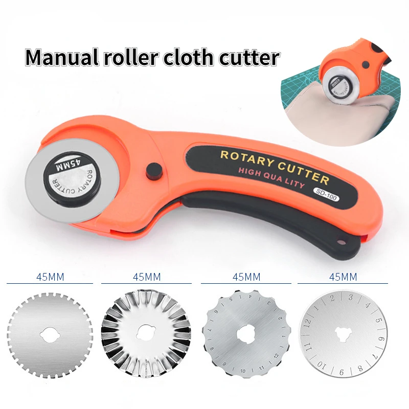 Manual Roller Cloth Cutter Dotted Line Straight Line Break Point Circular Paper Cutter DIY Leather Paper Fabric Cutting Tool