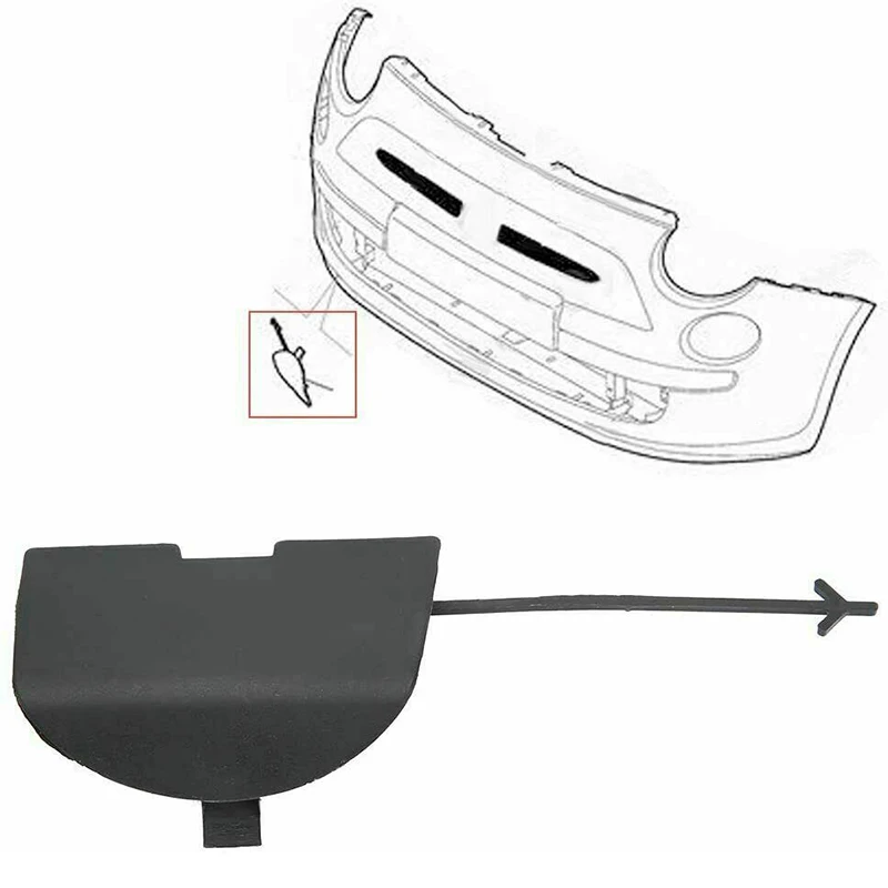 Car Front Tow Hook Cover Cap Auto Accessories 735456794 For FIAT 500 500C (312) 2007 2008 2009 2010 2011 2012 2013 2014 2015