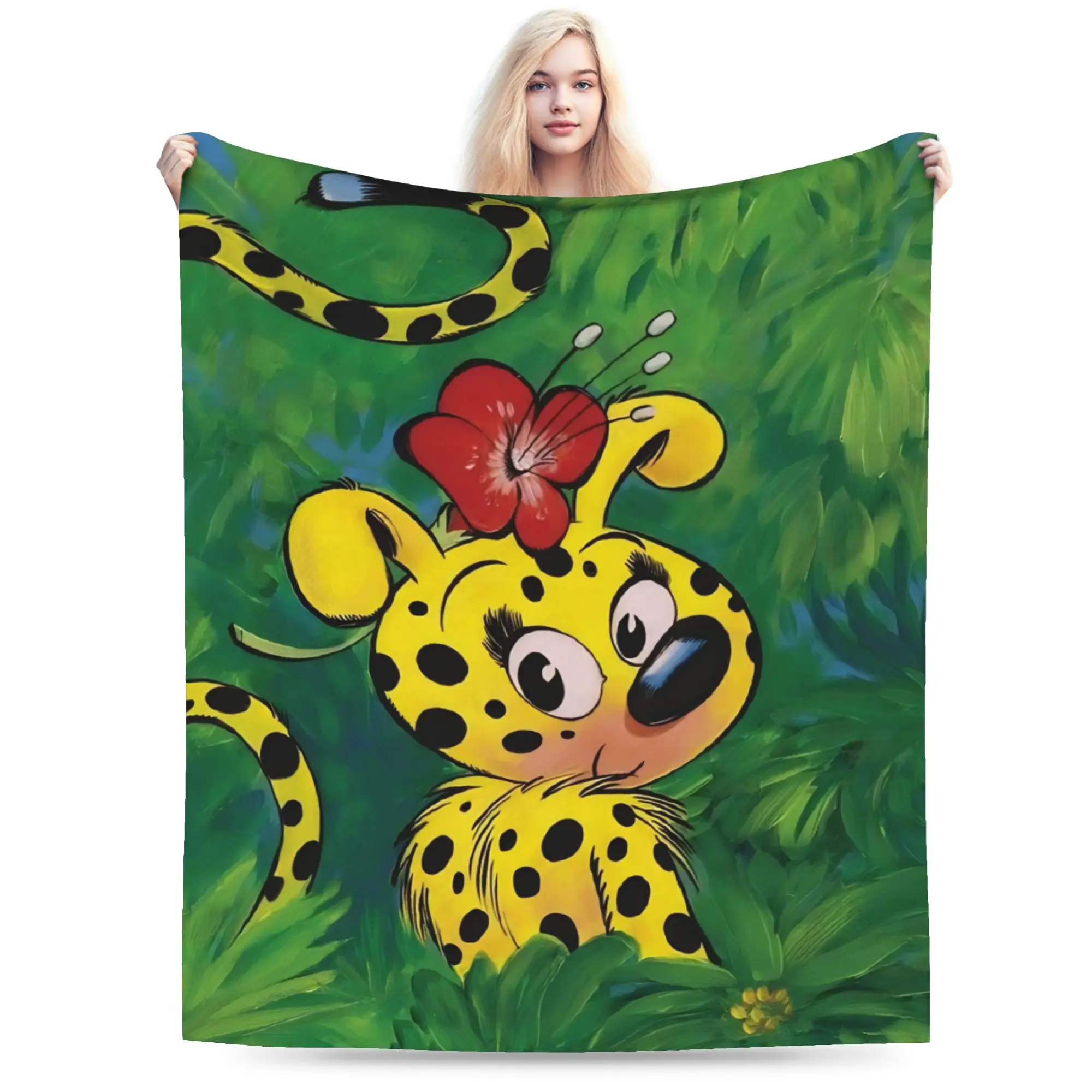 Novelty Design Marsupilamis Blankets Super Soft Flannel  Cozy Throw Blankets Machine Washable