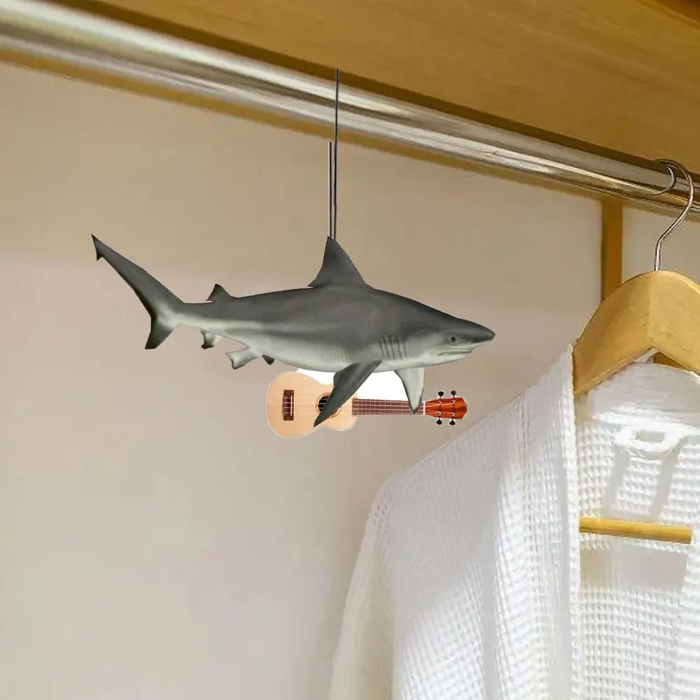 شماعة رائحة سيارة Ukulele Shark - تصميم ممتع موسيقي، معلقة بفتحة تهوية مرآة، عطر يدوم طويلاً