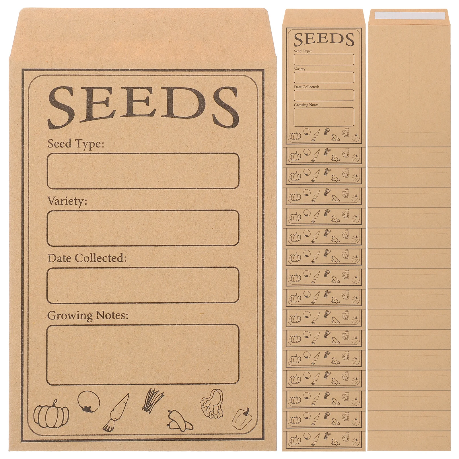 

50pcs Seed Envelopes Paper Bags Self Sealing Compact Lightweight Storage Safe Material Suitable Small Items Gardening Supplies